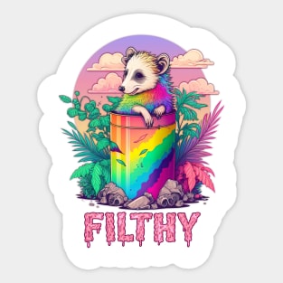 Filthy --- Possum Lover Design Sticker